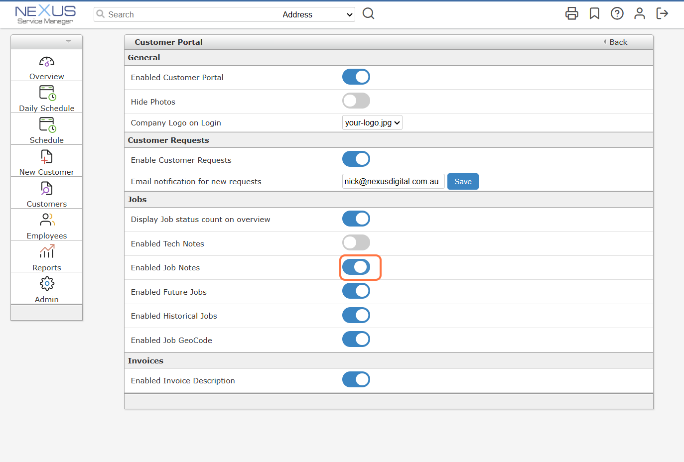 Check and/or uncheck any of the listed Portal features.