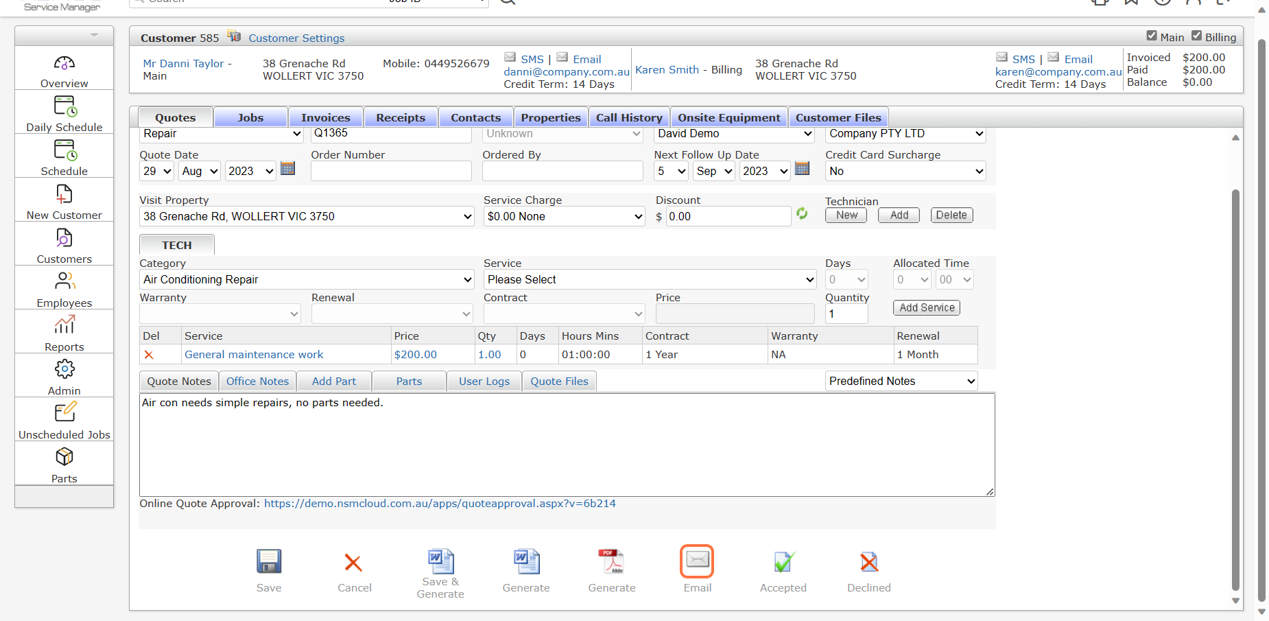 Create a new quote - Help Documentation