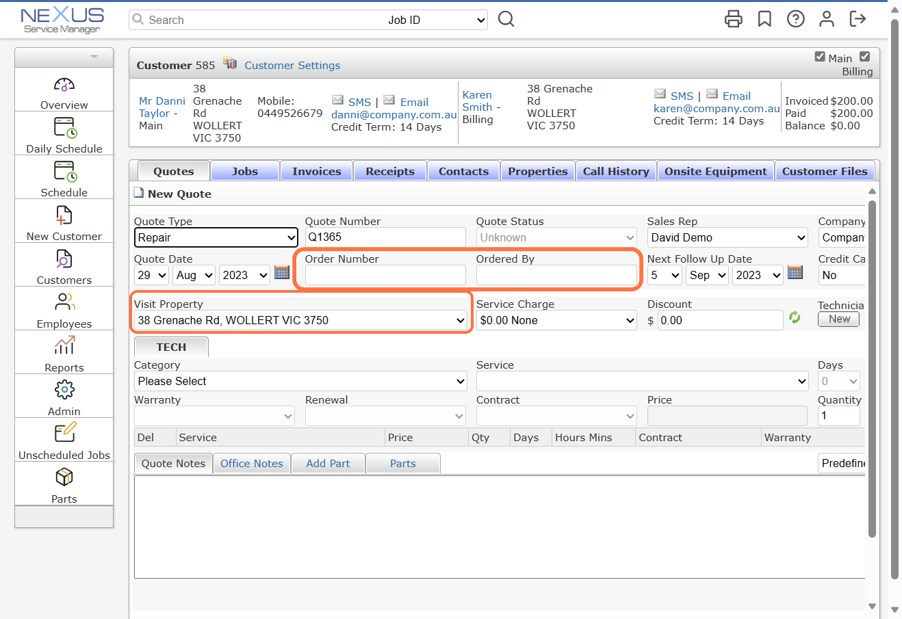 Create a new quote - Help Documentation