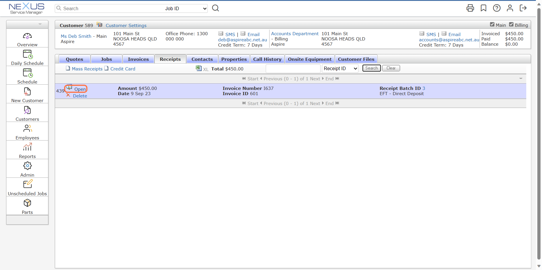 How to enter a customer’s receipt against an invoice - Help Documentation