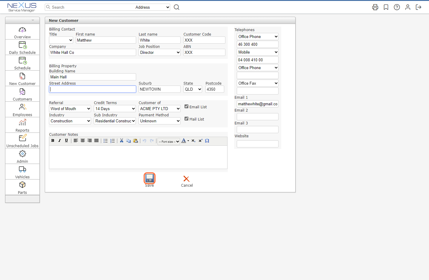 How to add a New Customer - Help Documentation