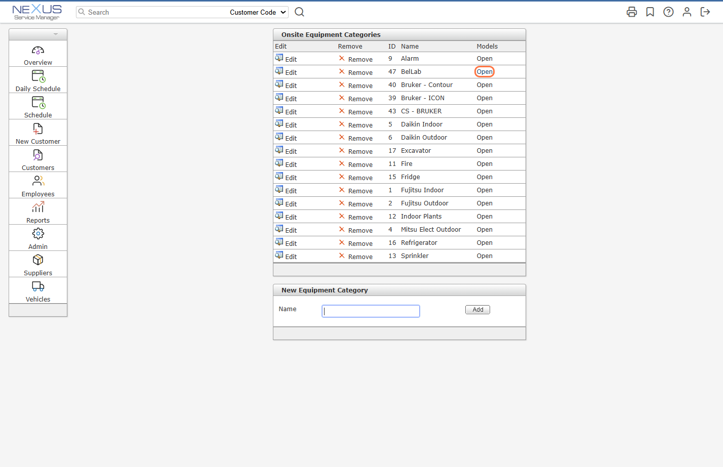 After you locate the customer, click on Open.