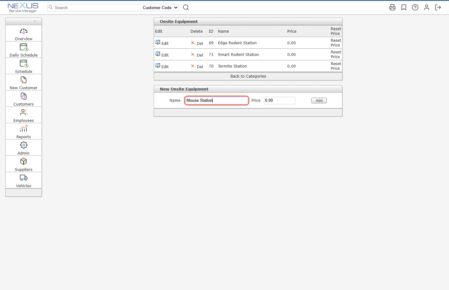 Click on Customer Settings.