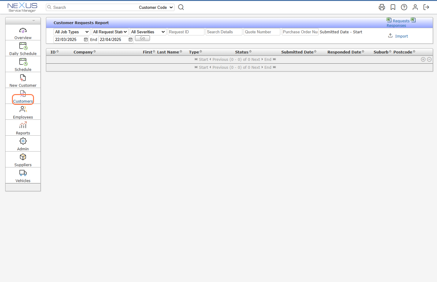 Customer Portal Rights are found on the right-hand side.
