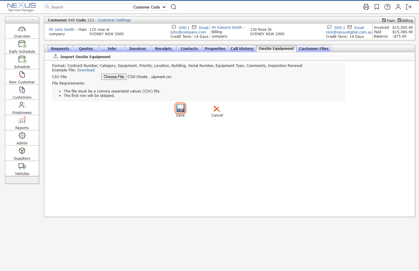 Add notes and details to the Request & Save.